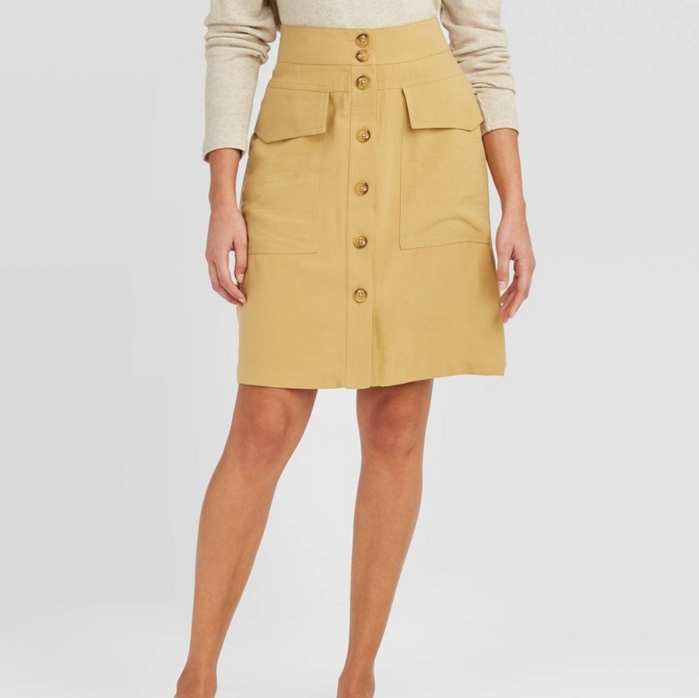 A New Day Tan High-Rise military Skirt